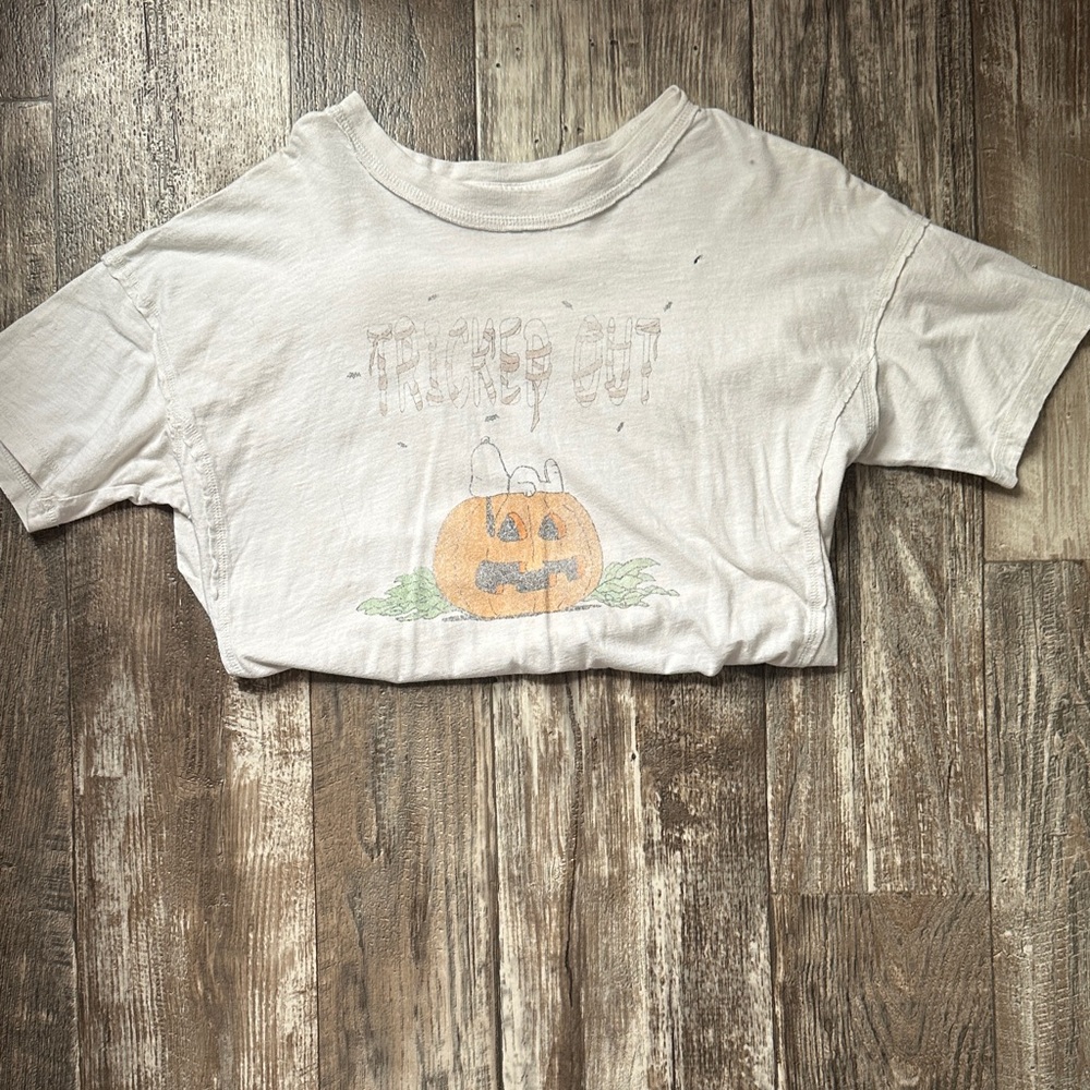 aerie White Short Sleeve Pumpkin Graphic Tee